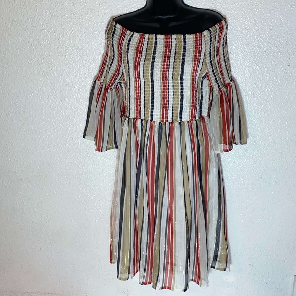 Ellen Weaver  stripped bell sleeves  size(XL) C20